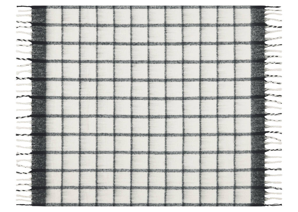 Jeté à carreaux Remi ivoire/noir