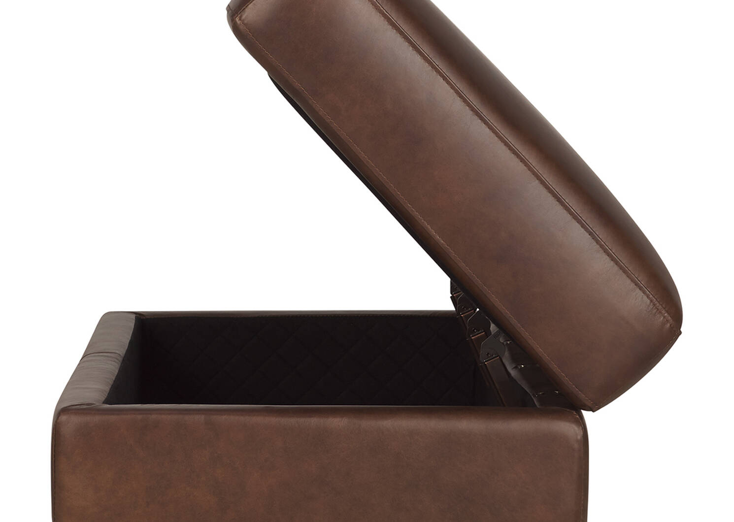 Whistler Leather Storage Ottoman -Coffee