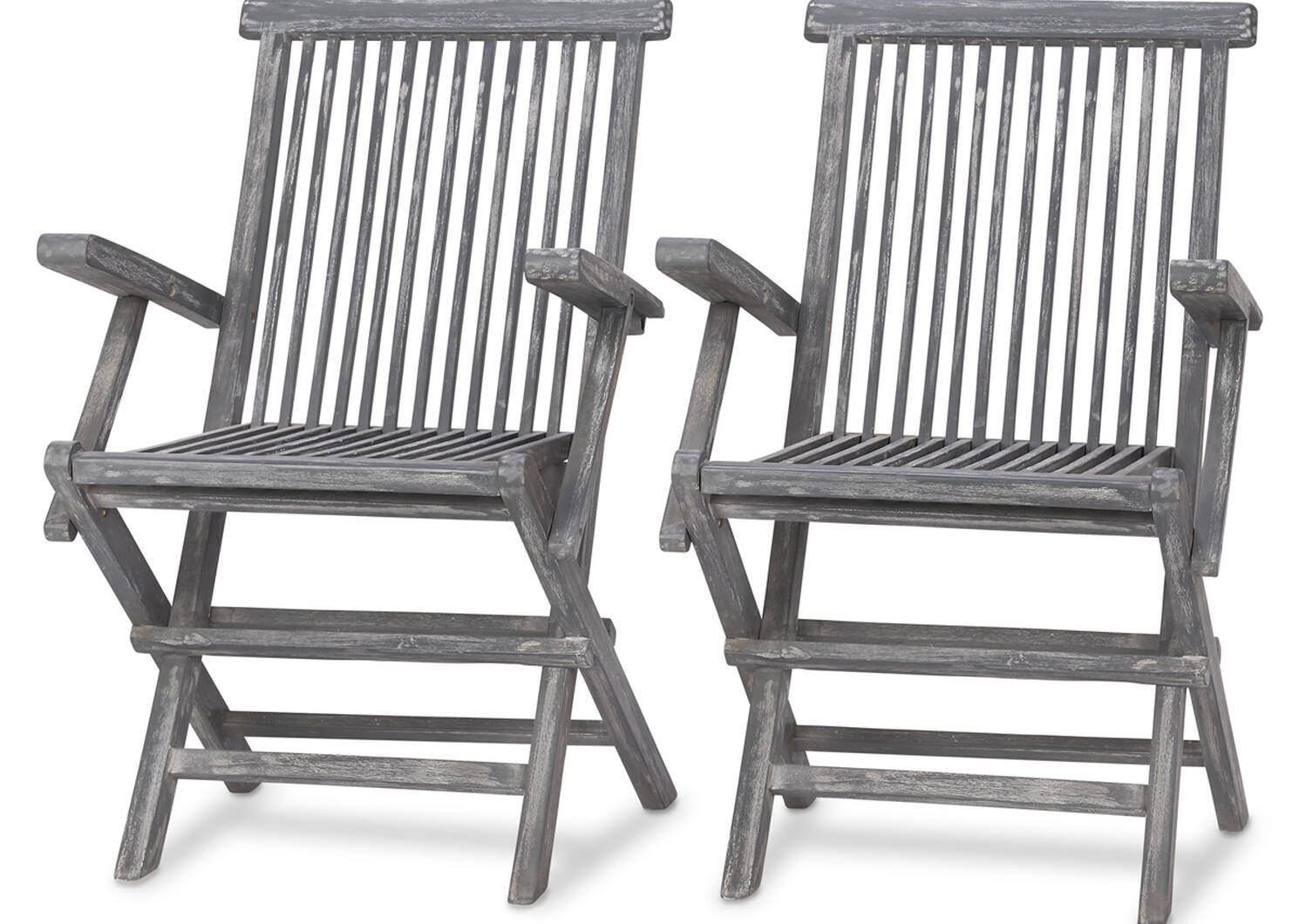 Deux chaises à acc. Galiano -teck gris