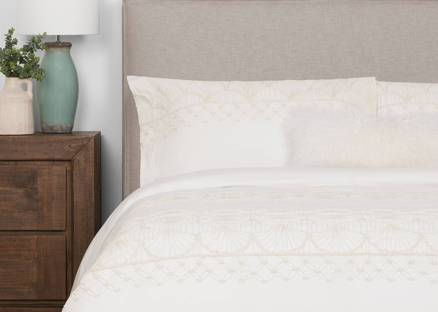 G ens. housse de couette Macrame naturel