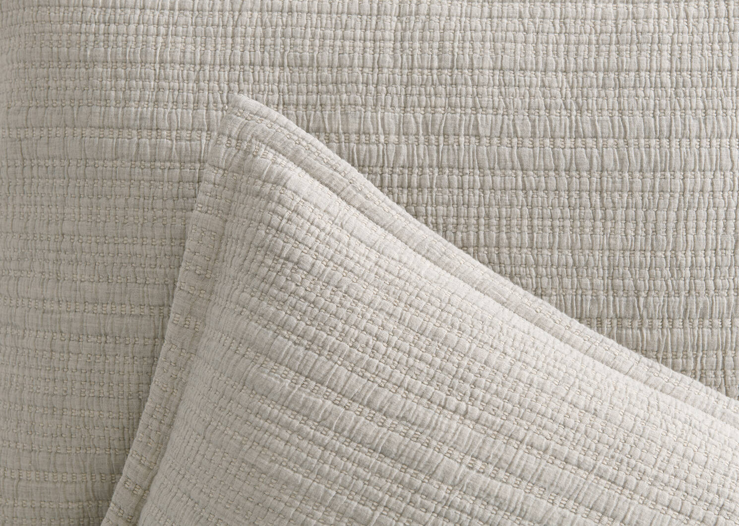 Marin Cotton Duvet Set King Nat/Lt Gr