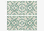 Geo Coaster Set Aqua/Ivory