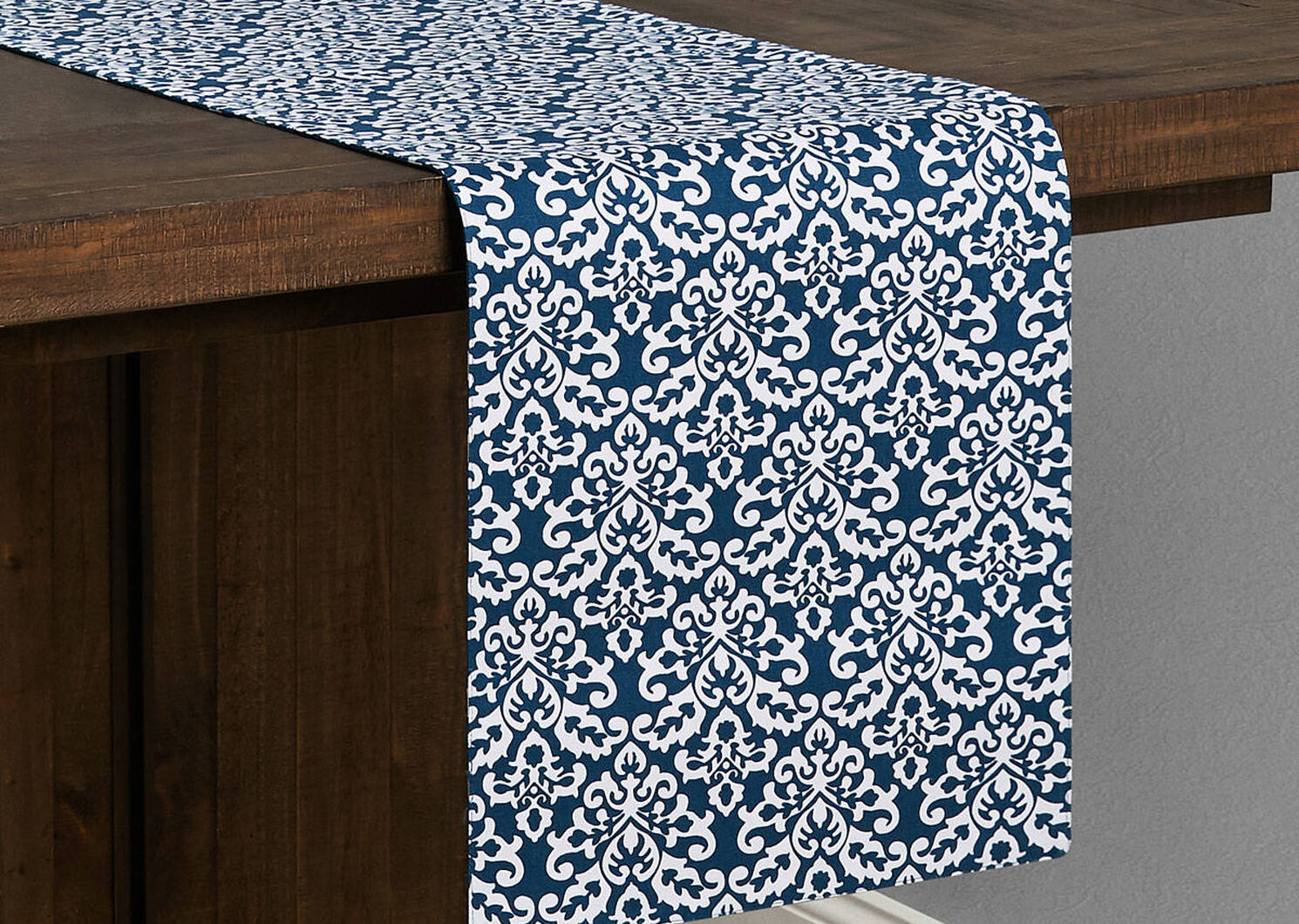 Trellis/Damask Table Runner Admiral