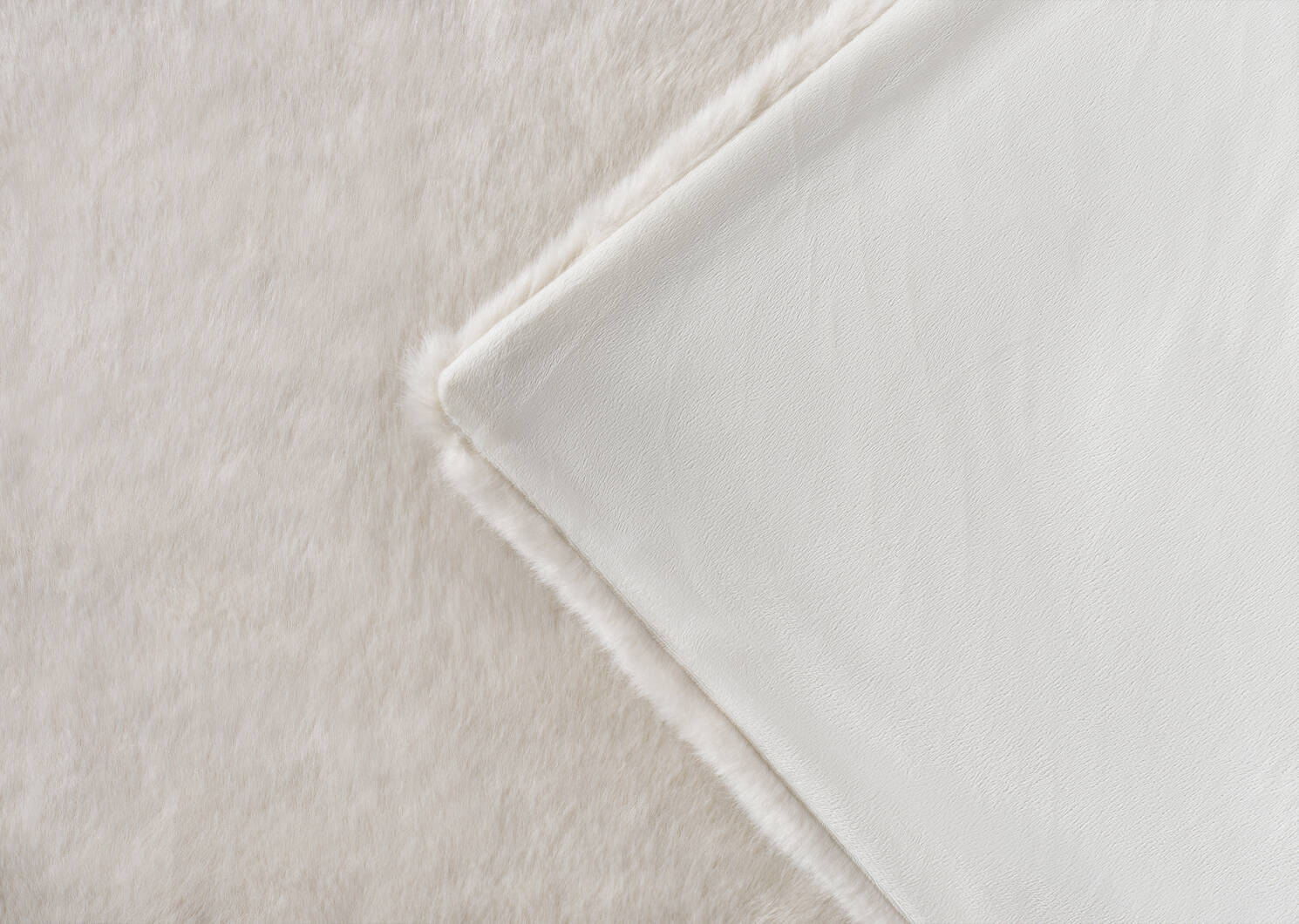 Winslet Faux Fur Bedspread King Cream