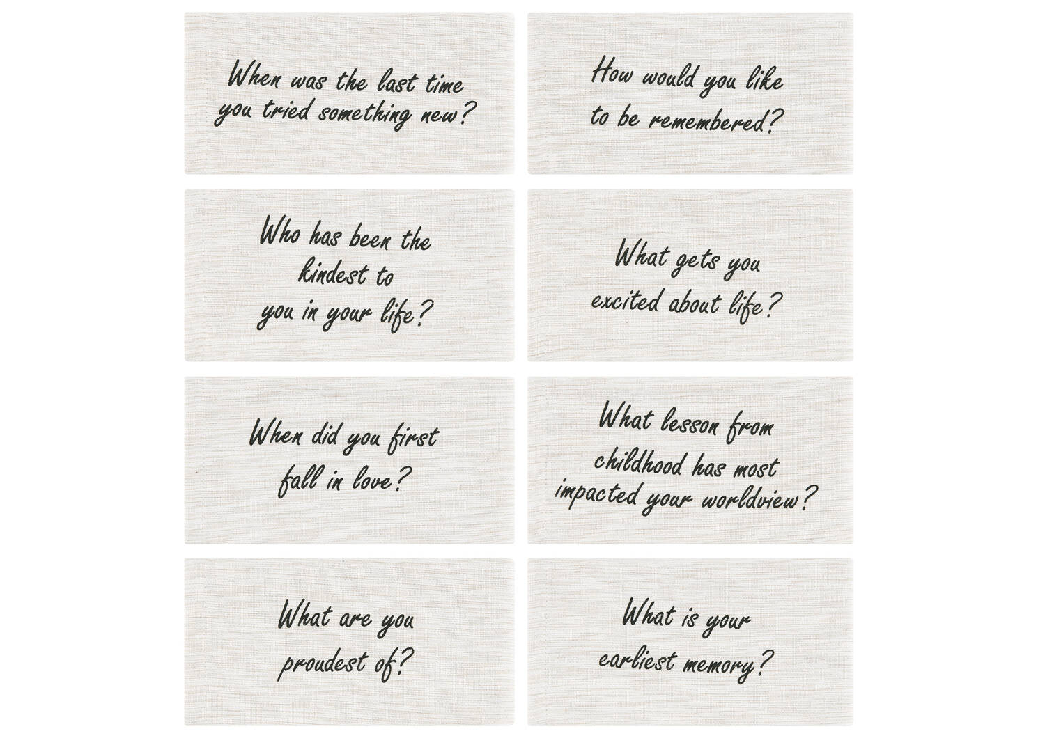 Life Questions Napkins Set of 8 Oatmeal