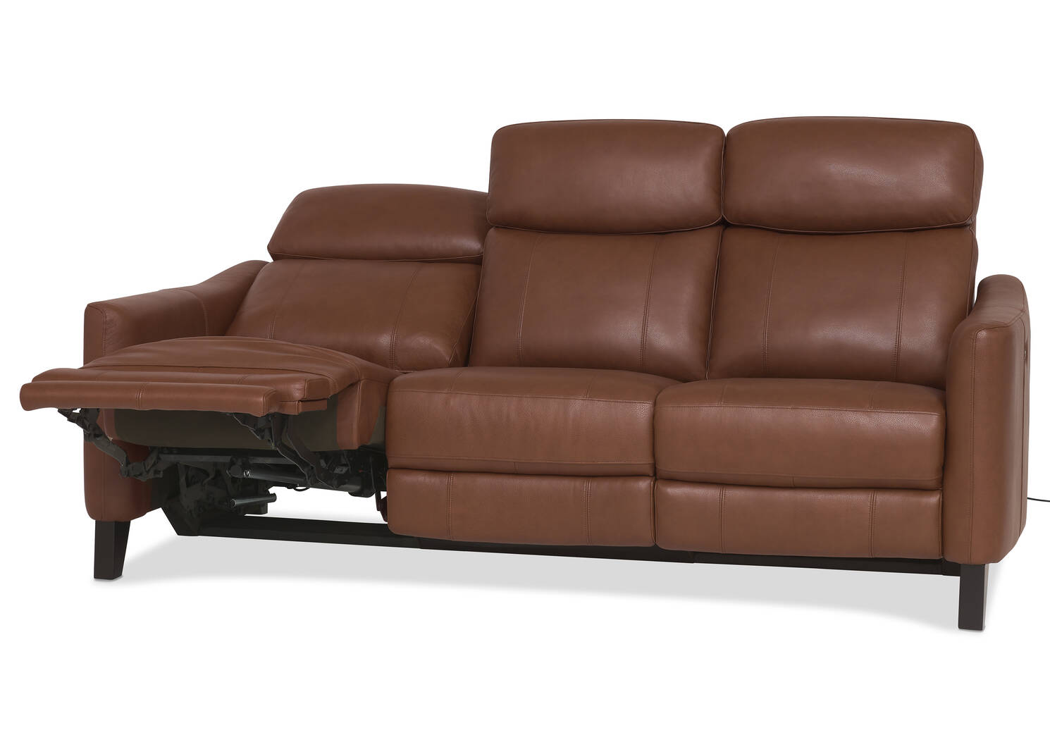 Nash Leather Reclining Sofa -Arlo Nutmeg