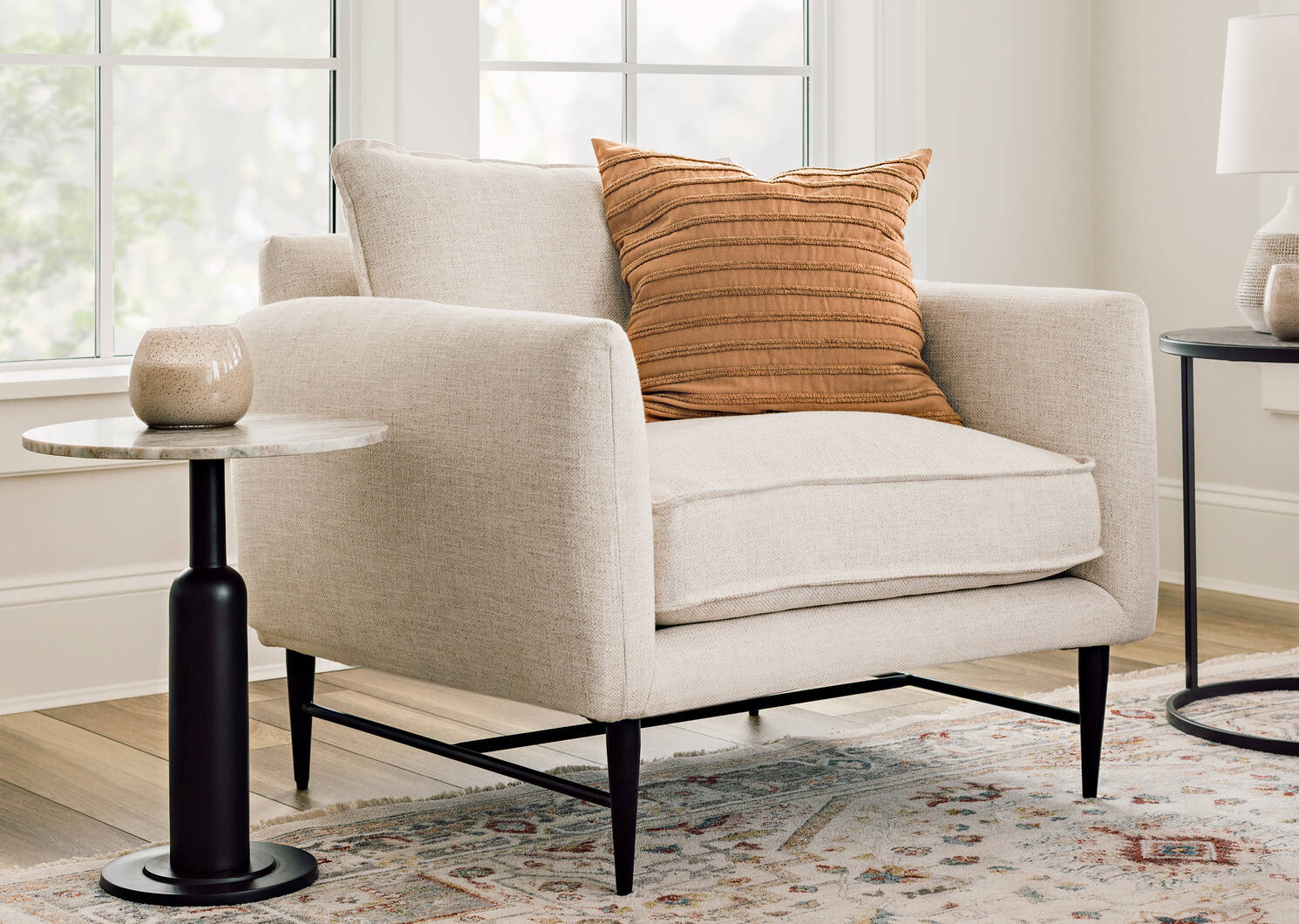 Fauteuil Odette -Wyn ivoire