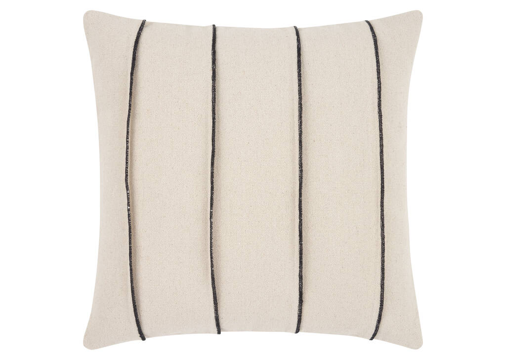 Coussin Furrow 20x20 ivoire/noir