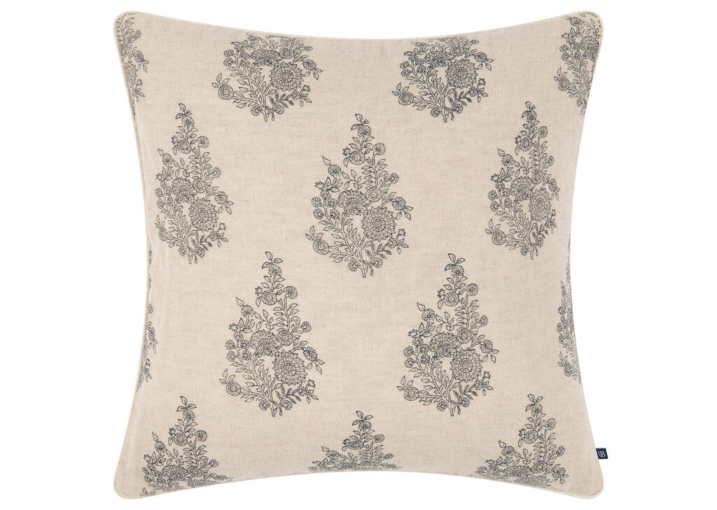 Coussin en coton Amaris 20x20 sable/noir