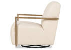 Fauteuil piv. en cuir Simone -Ari craie