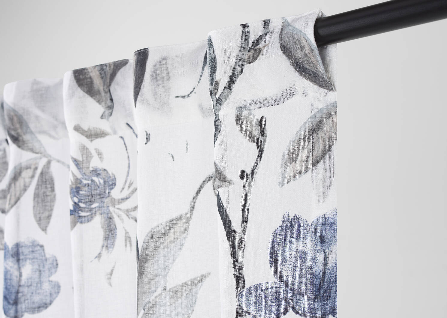 Maribel Floral Sheer 96 Ivory/Blue/Gr