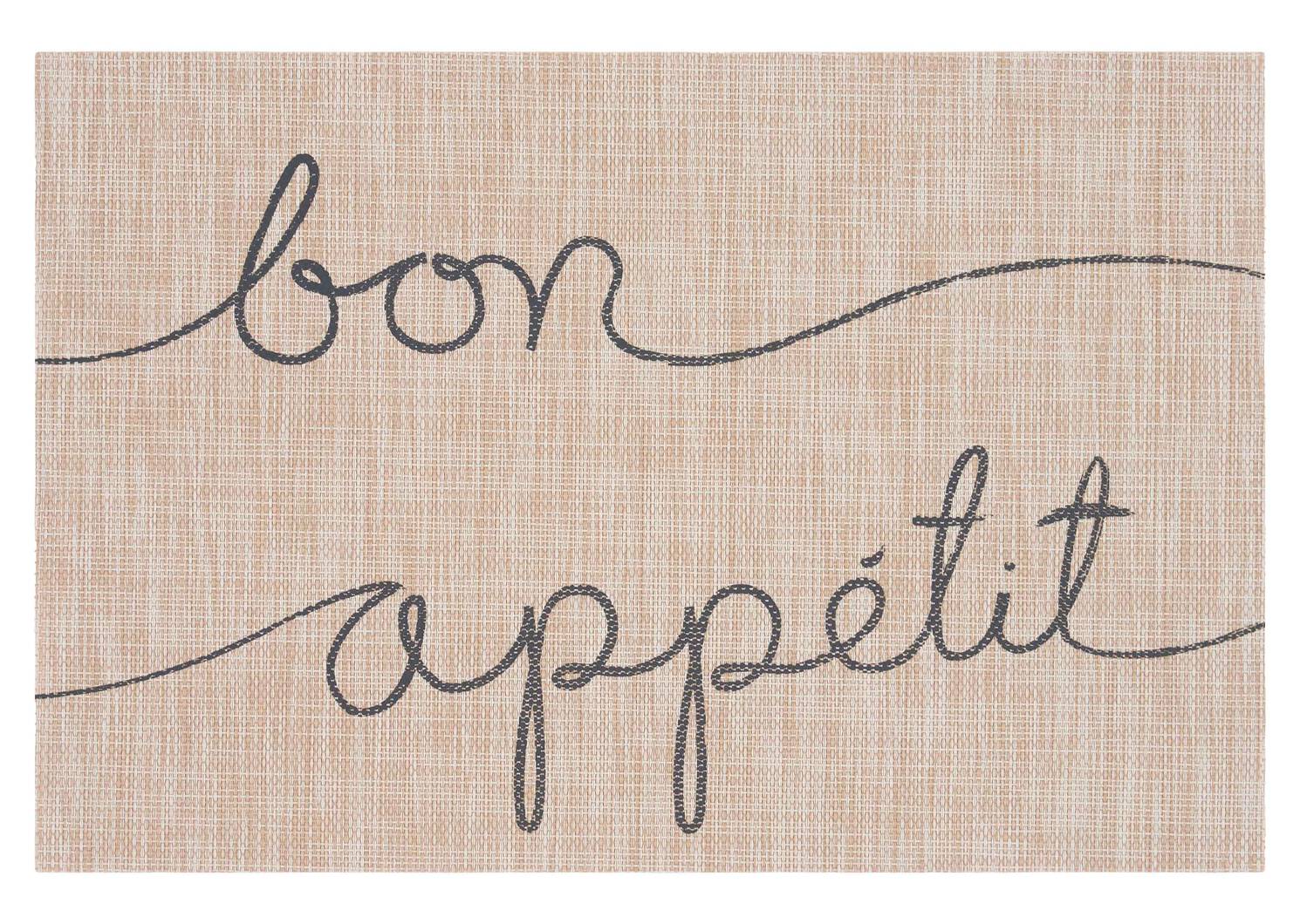 Bon Appétit Placemat Natural/Grey