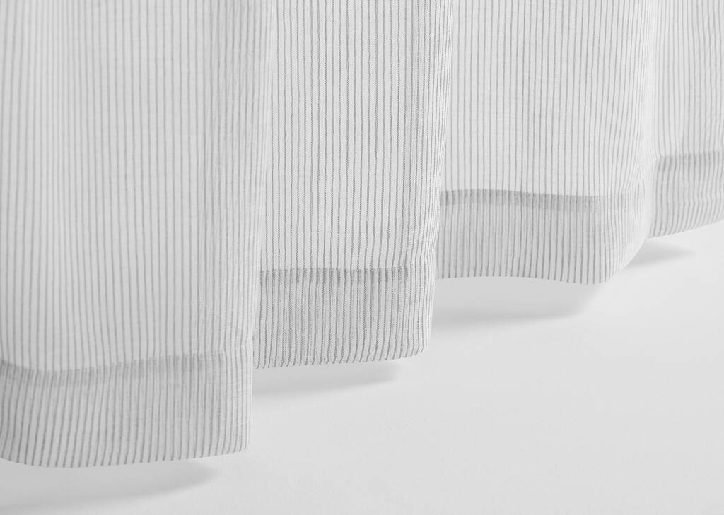 Tobbie Pinstriped Curtain 96 Ivory/Grey