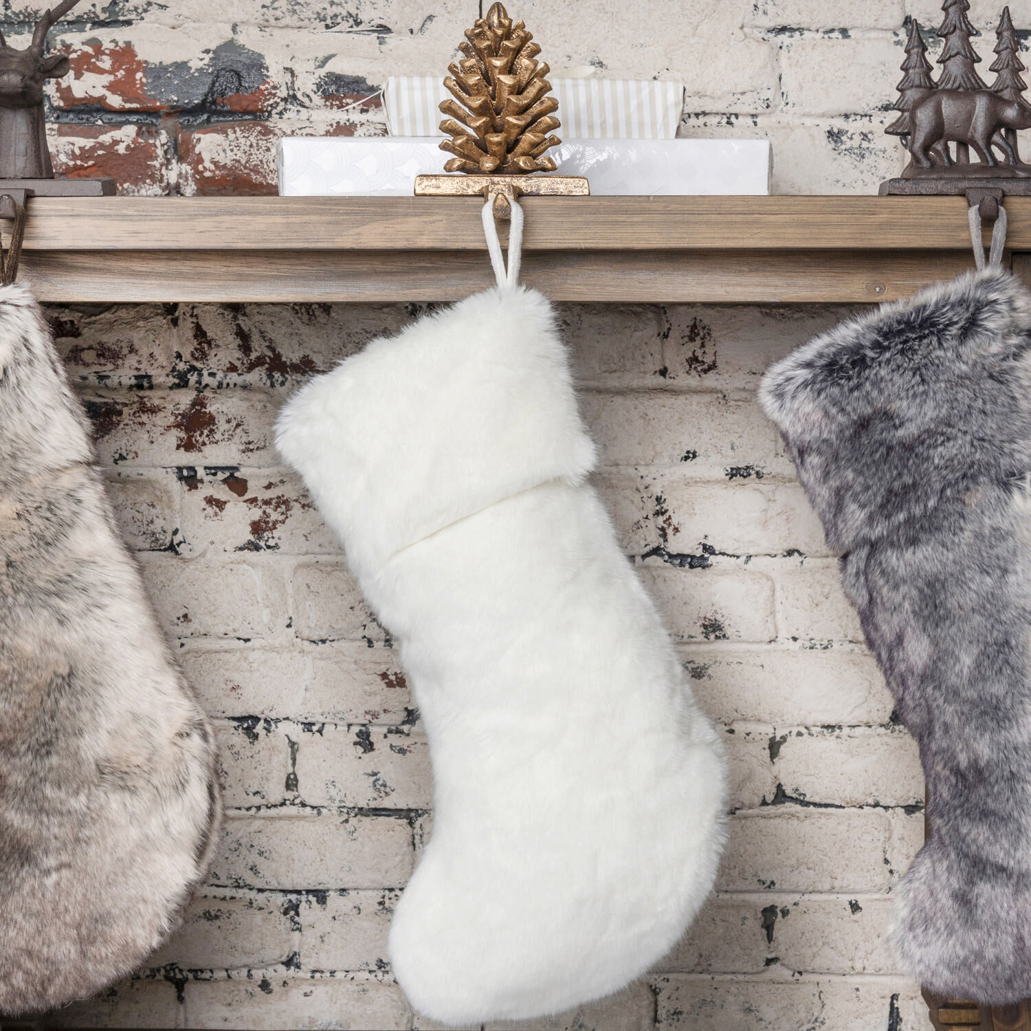 Catelyn Faux Fur Stocking White Urban Barn