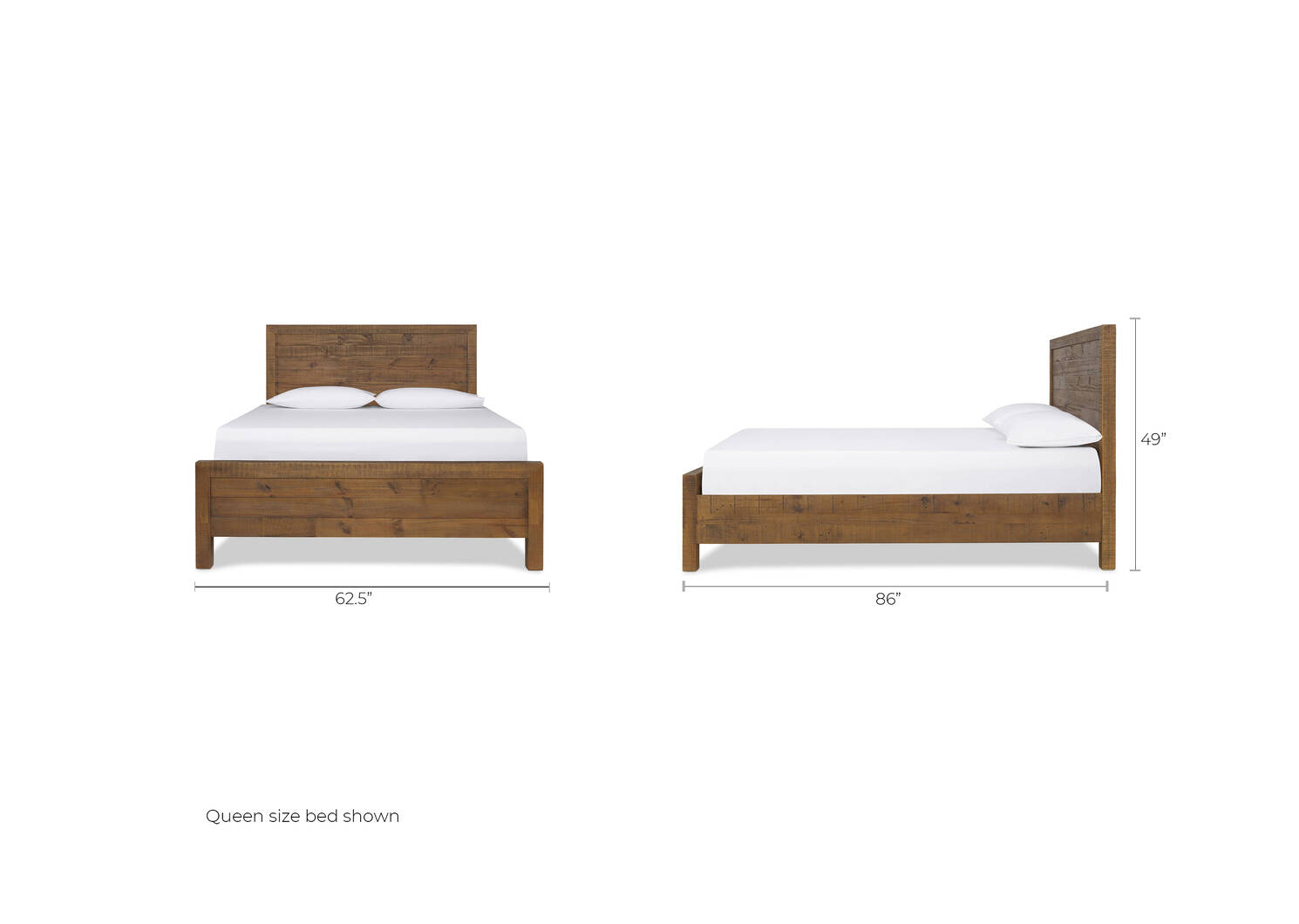Sydney Bed -Romy Pine, QUEEN