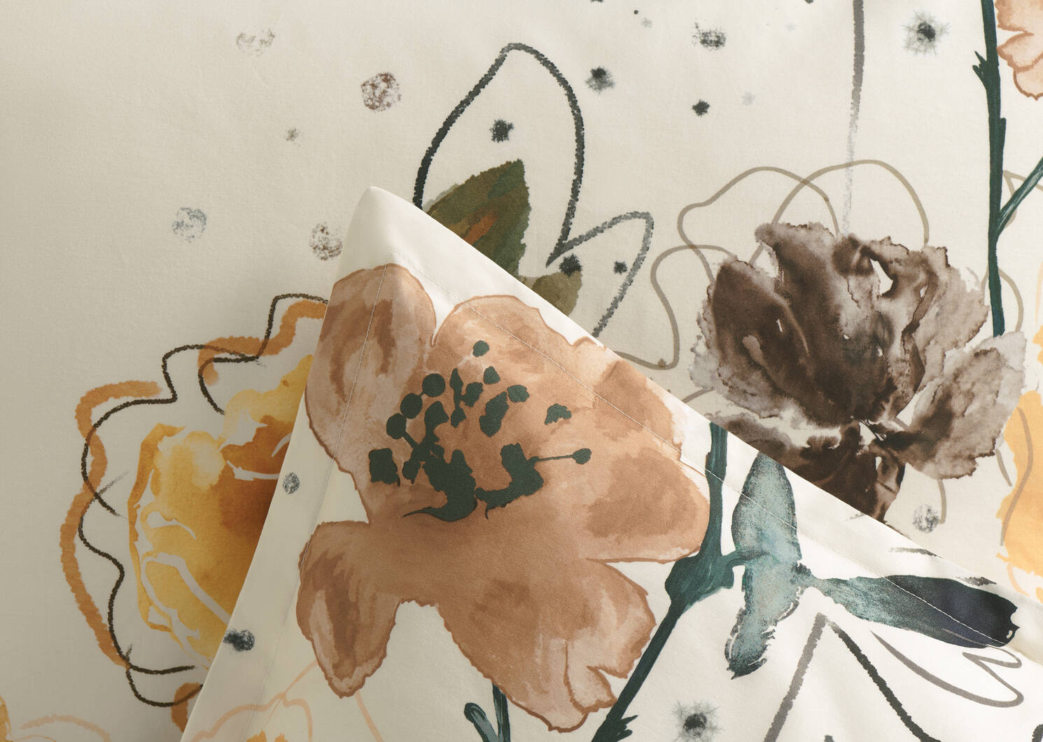 Bonn Cotton Floral Duvet Set King Iv/Mu