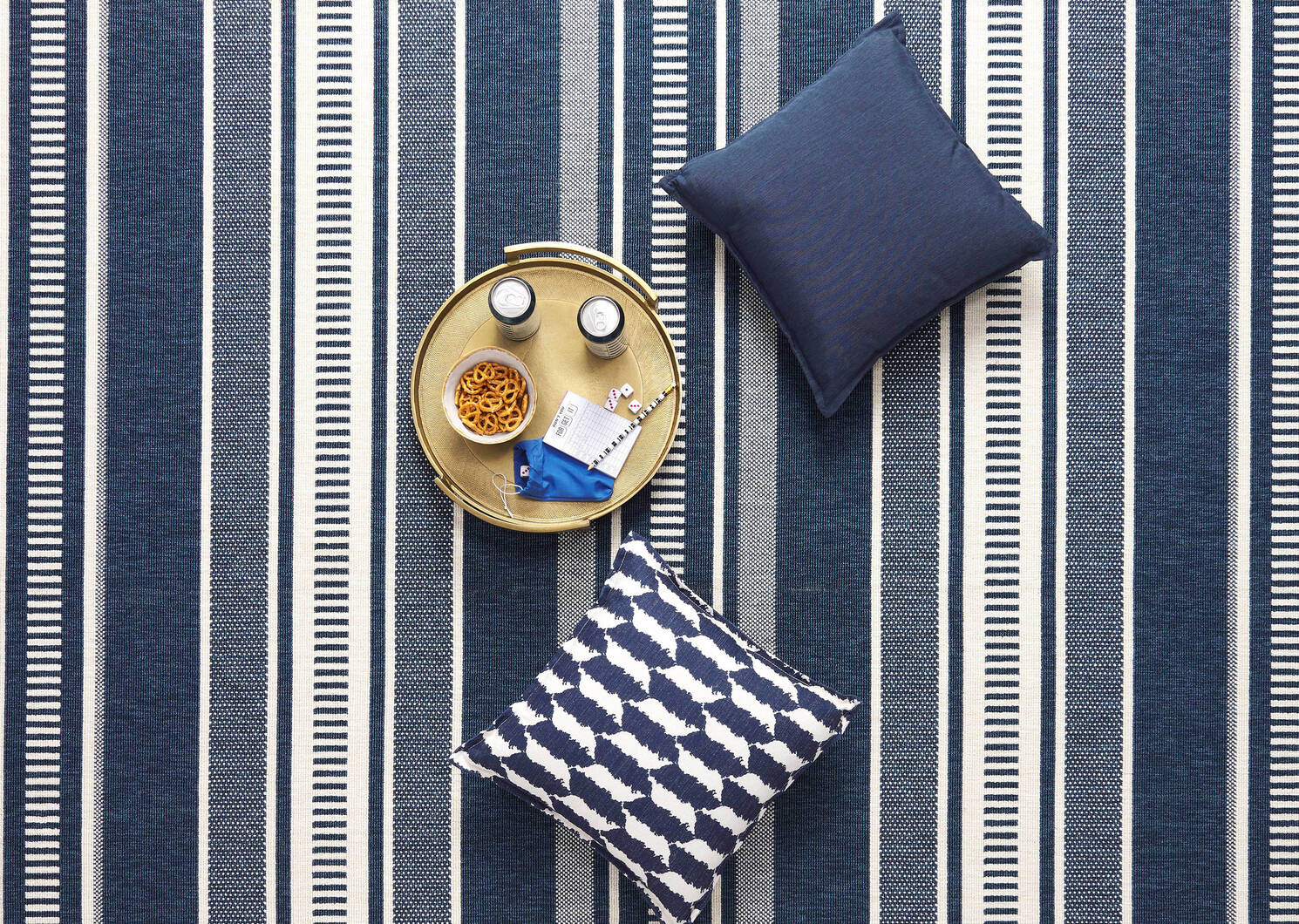 Matira Rug - Stripe Atlantic/Ivory
