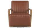 Simone Leather Swivel Chair -Ari Caramel