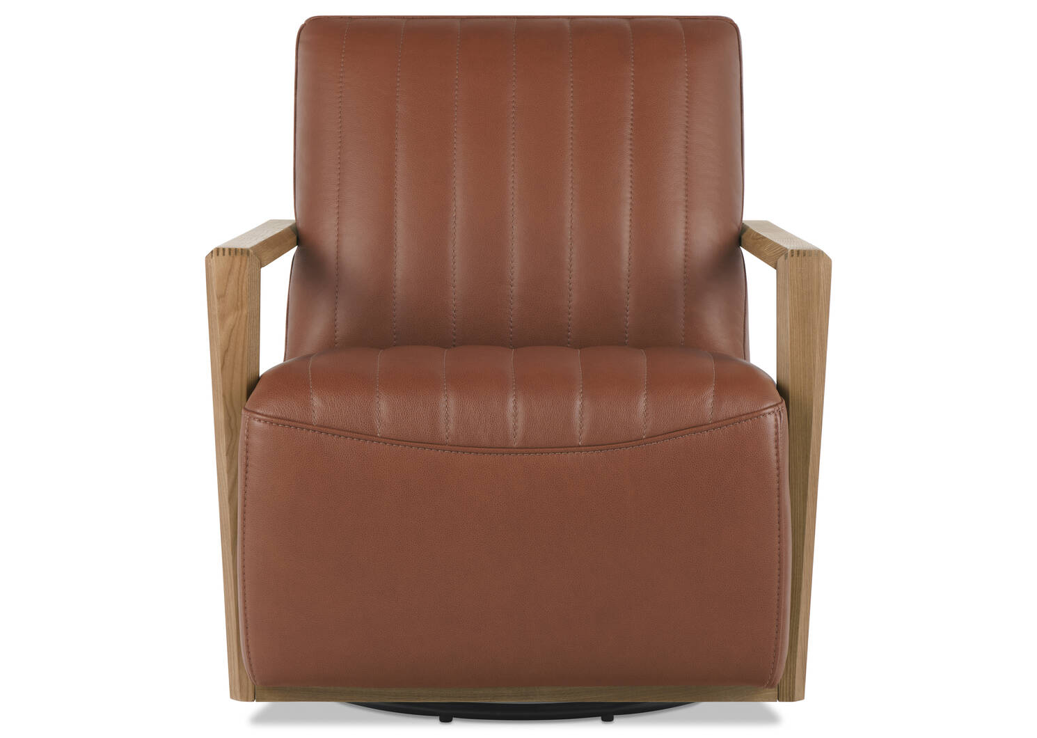 Simone Leather Swivel Chair -Ari Caramel