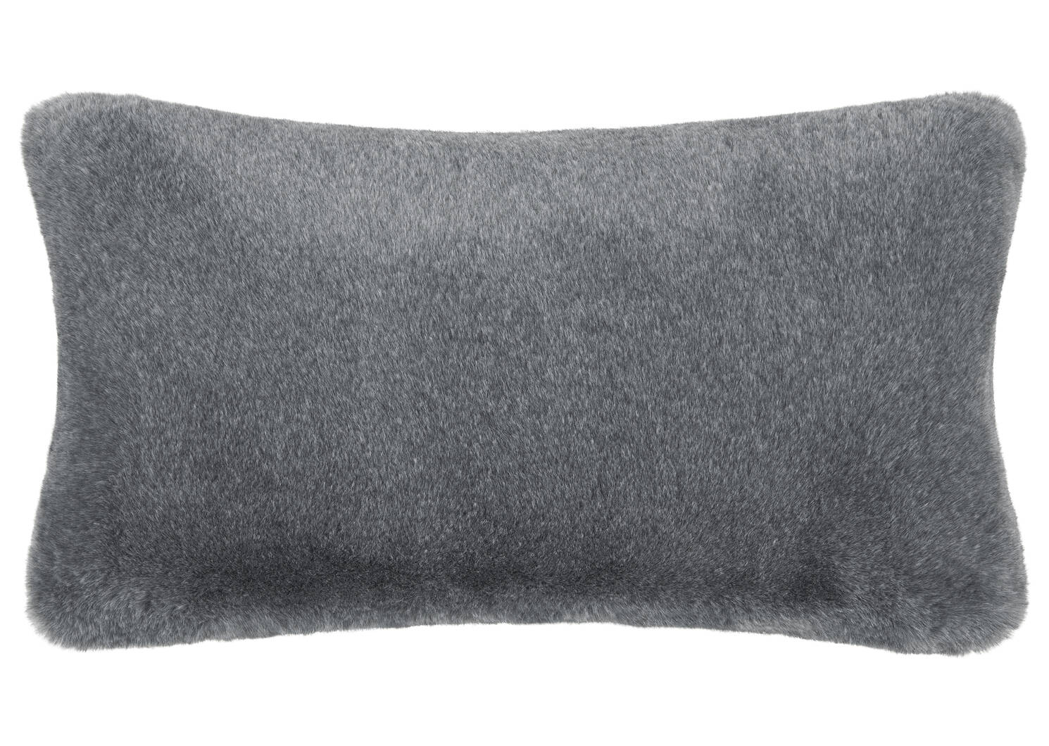 Kingston Faux Fur Pillow 14x24 Grey
