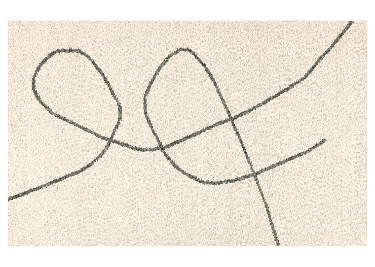 Ramsey Wool Rug 108x144 Ivory/Black