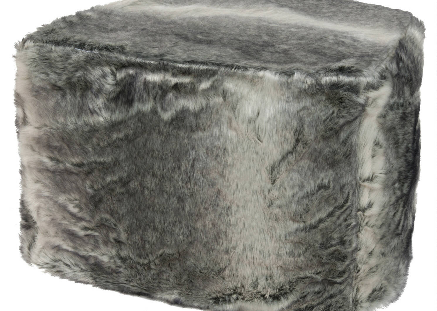 Sansa Faux Fur Pouf Grey Wolf