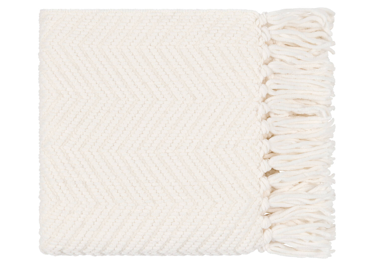 Elan Chenille Throw Ivory