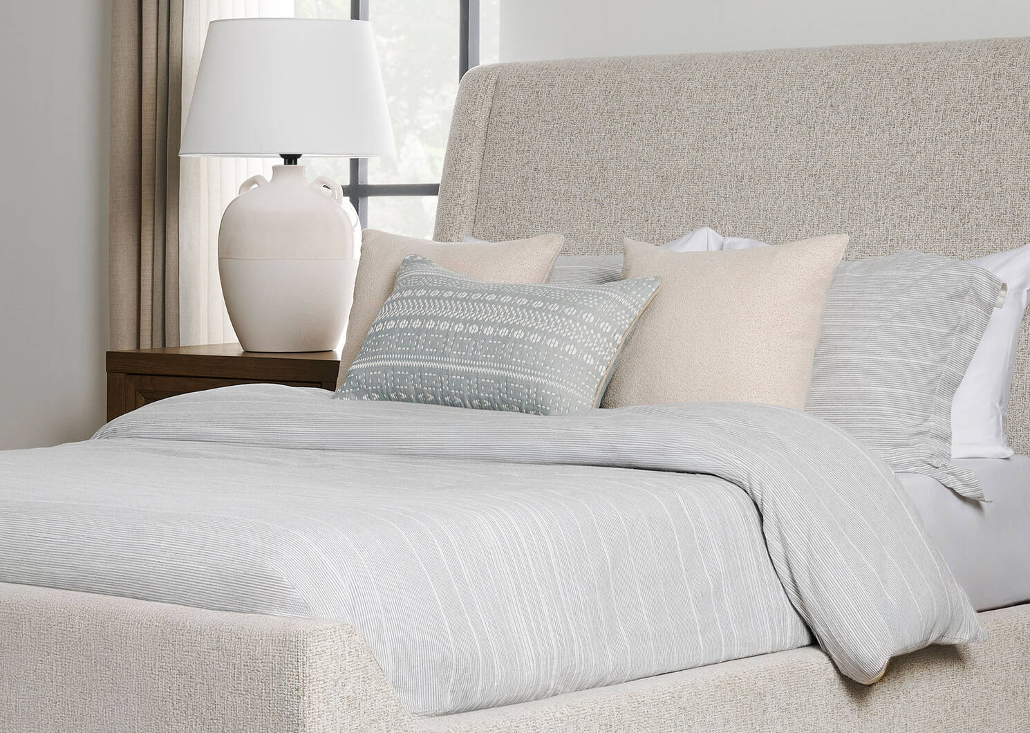 Thalia Cotton Pillow 14x24 Blue