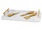 Carrara 4pc Cheese Board Set Brass