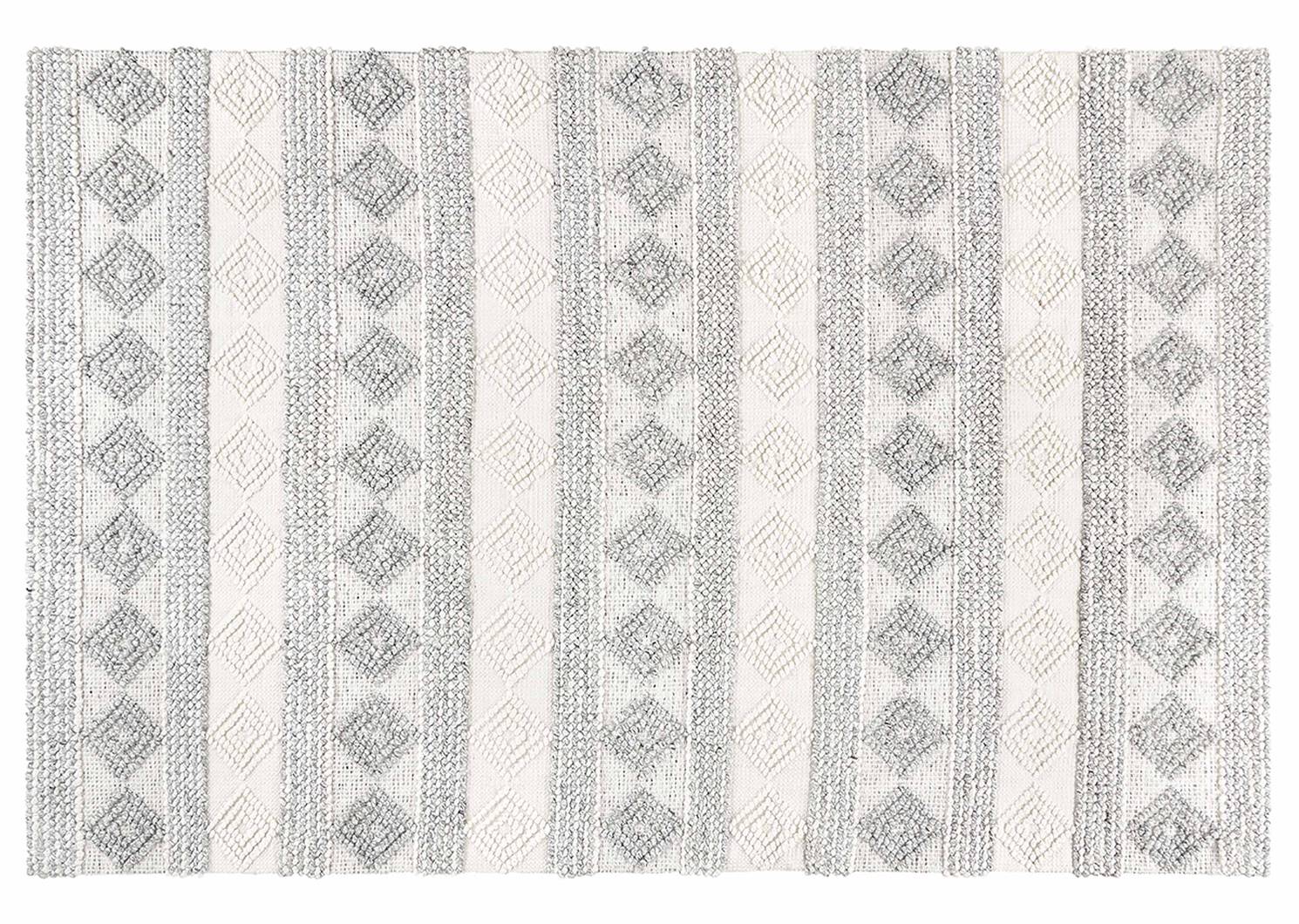 Tapis Arkun 108x144 blanc/gris