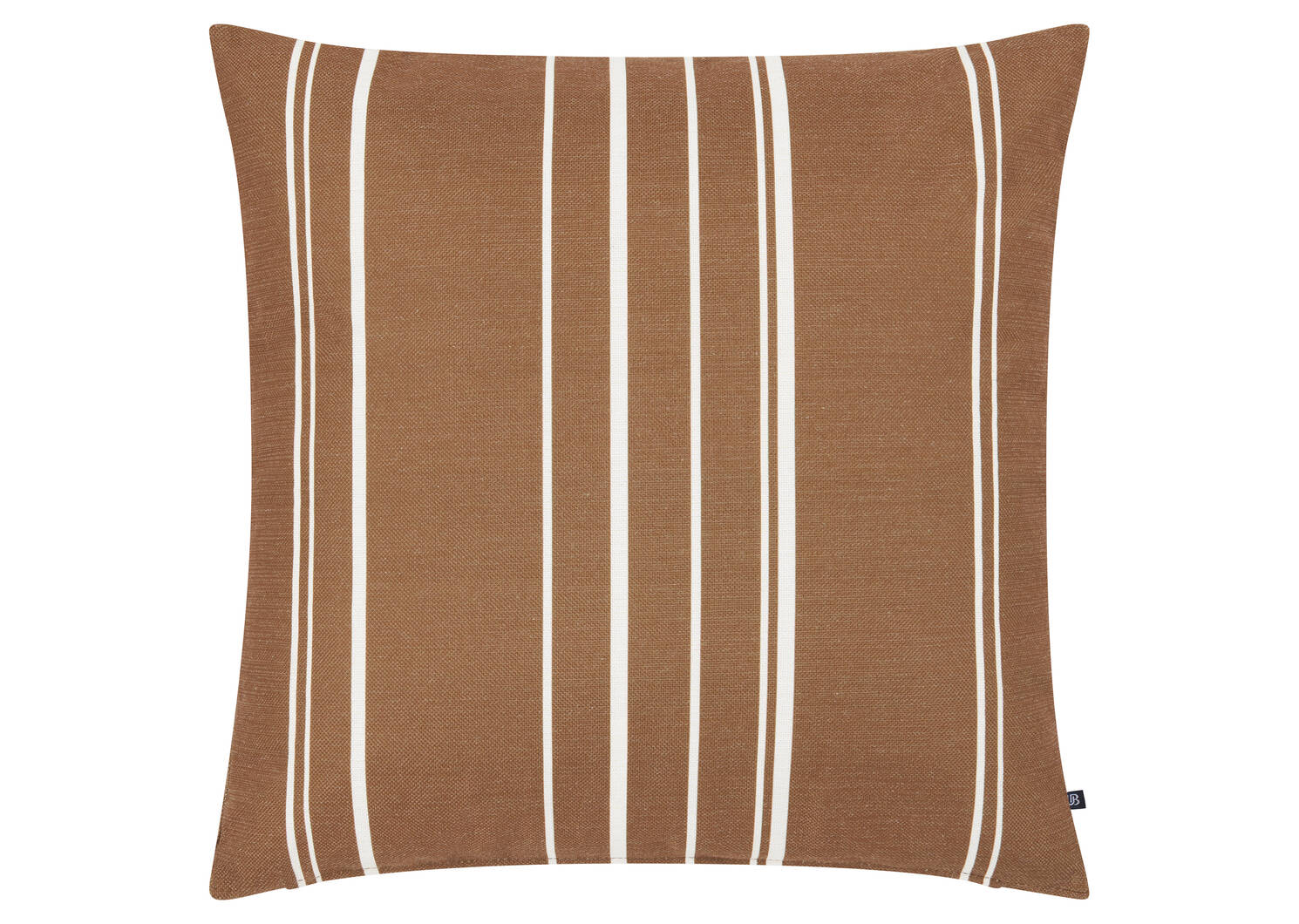 Coussin rayé ext. Suvi caramel/ivoire