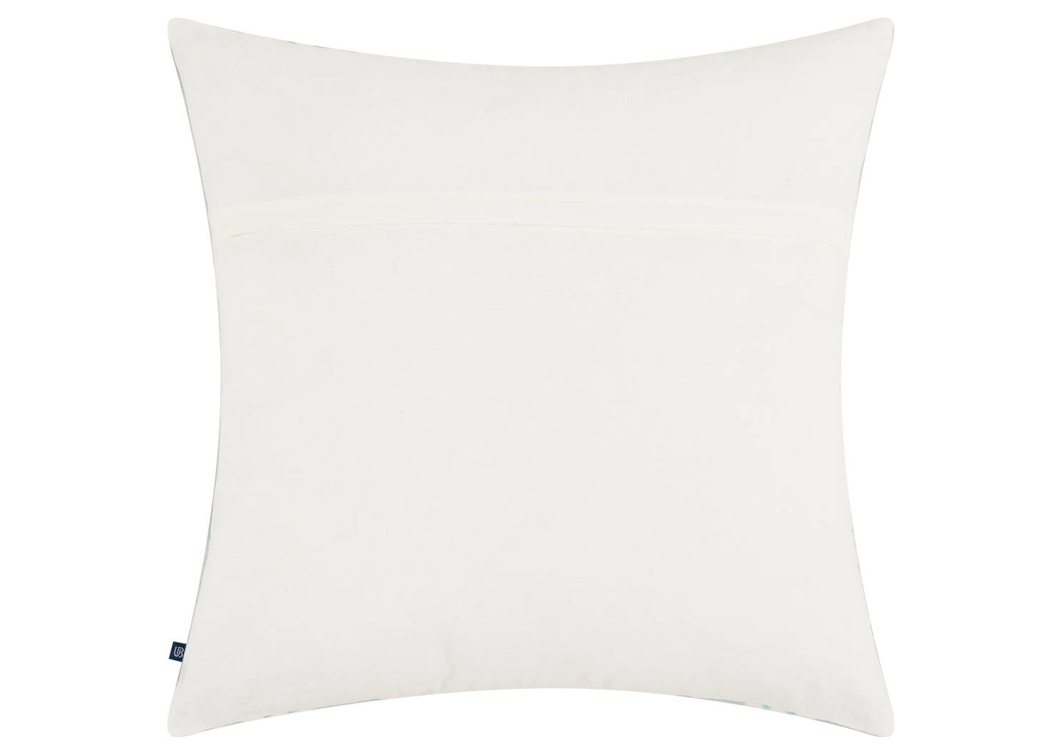 Coussin ray&eacute; Marden 20x20 ivoire/aqua