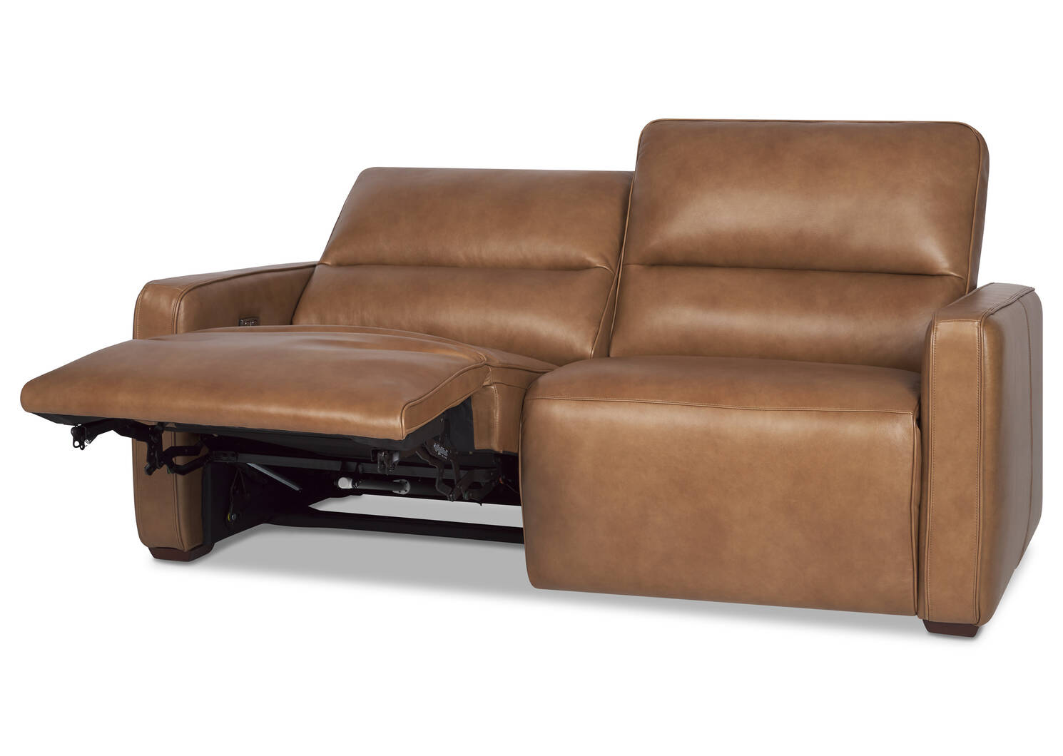 Encore Leather Reclining Sofa -Mira Rum