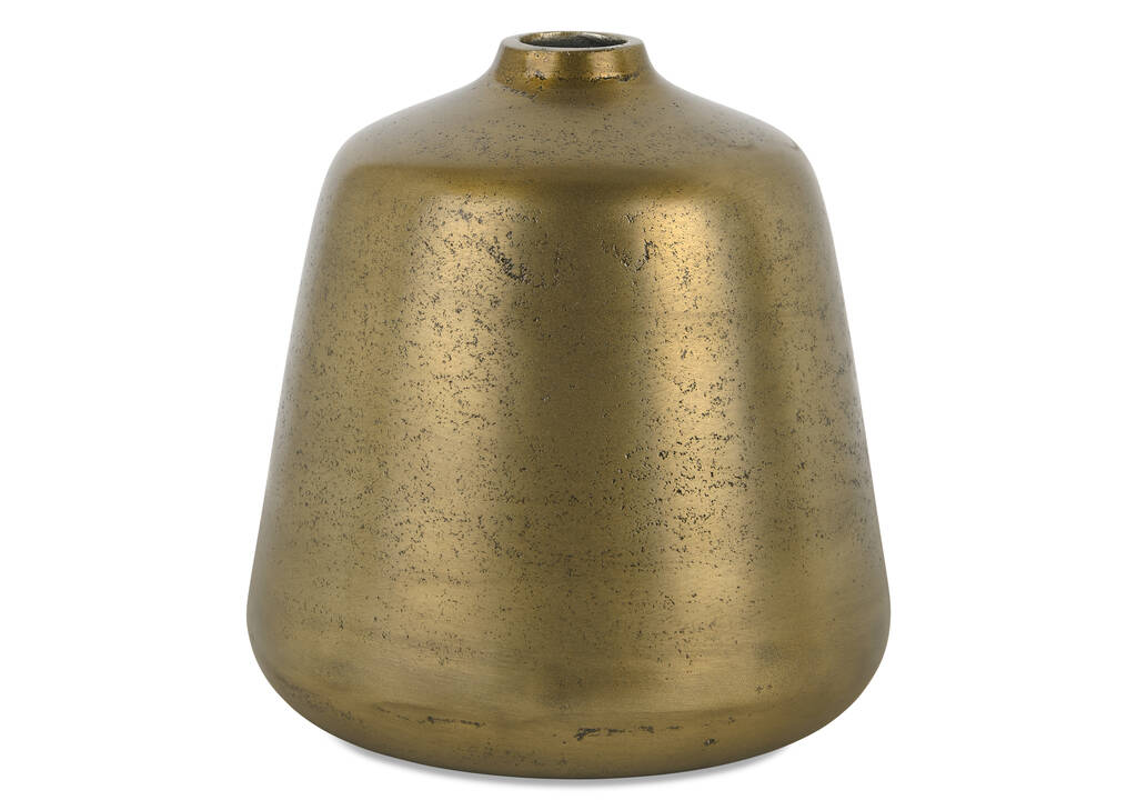 Tasa Vase Short Antiqued Brass
