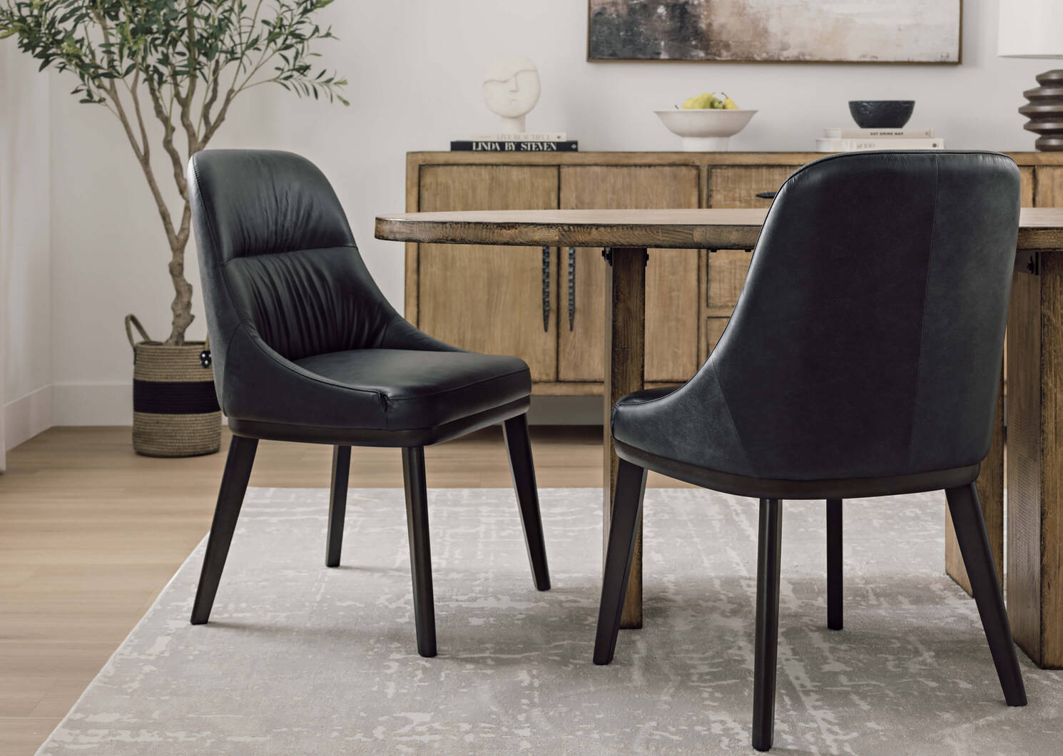 Tyse Leather Dining Chair -Madrid Coal