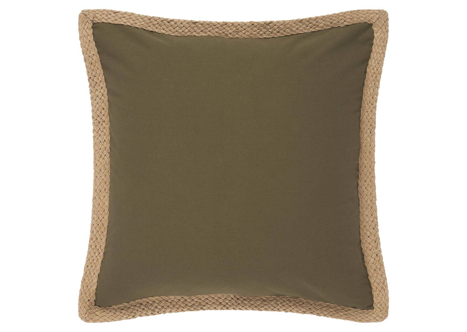 Coussin bordure Acre 20x20 olive/jute