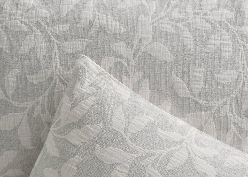 Nimes Cotton Duvet Set Queen Lt. Grey/Iv