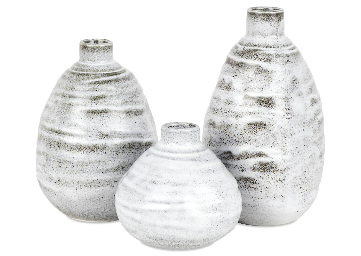 Vase moyen Shilo gris/blanc
