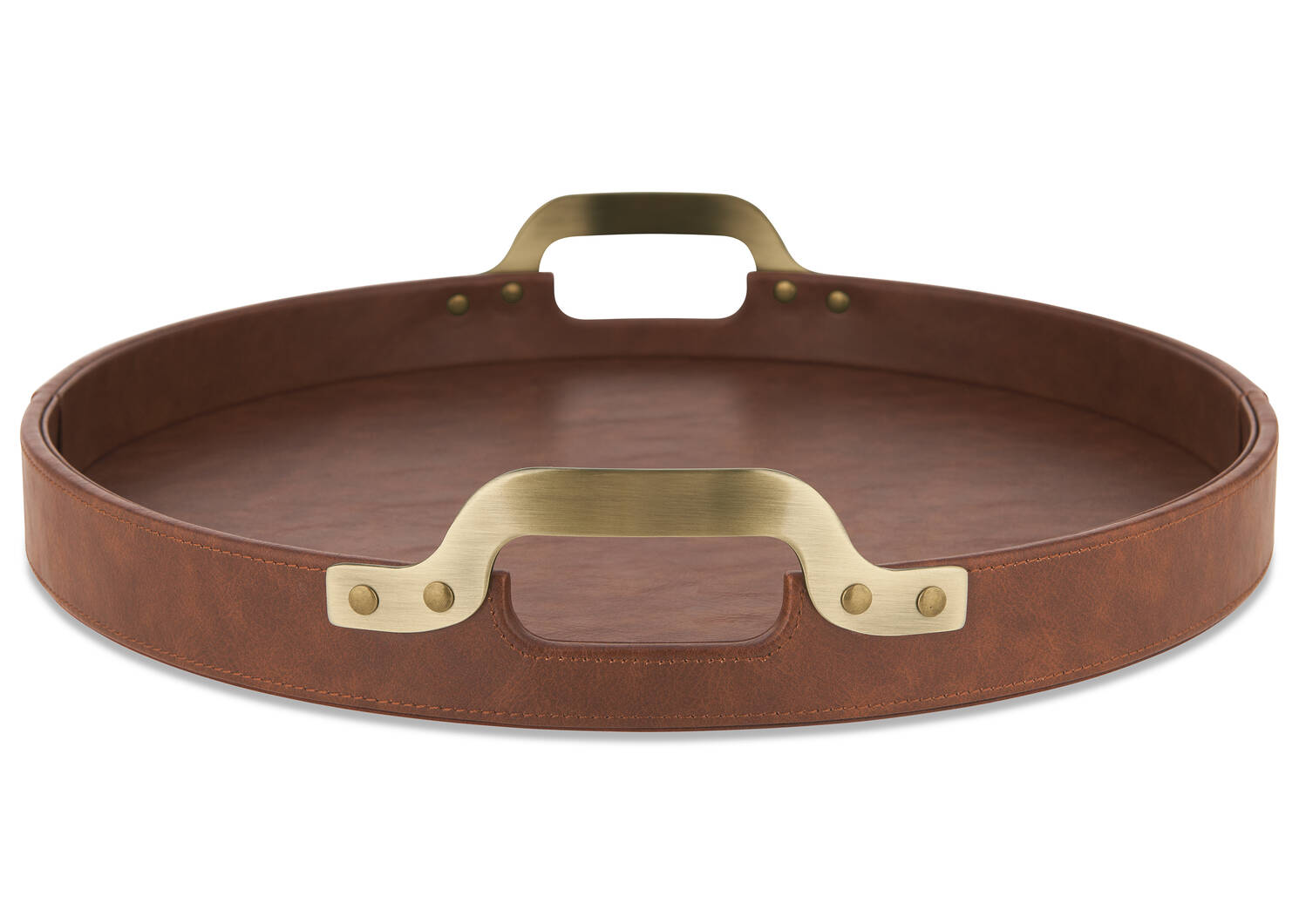 Tenly Round Tray Cognac