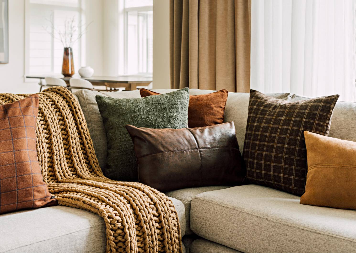 Brixham Plaid Pillow 20x20 Brown