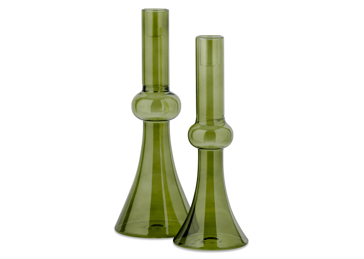 Renn Candle Holder Short Green