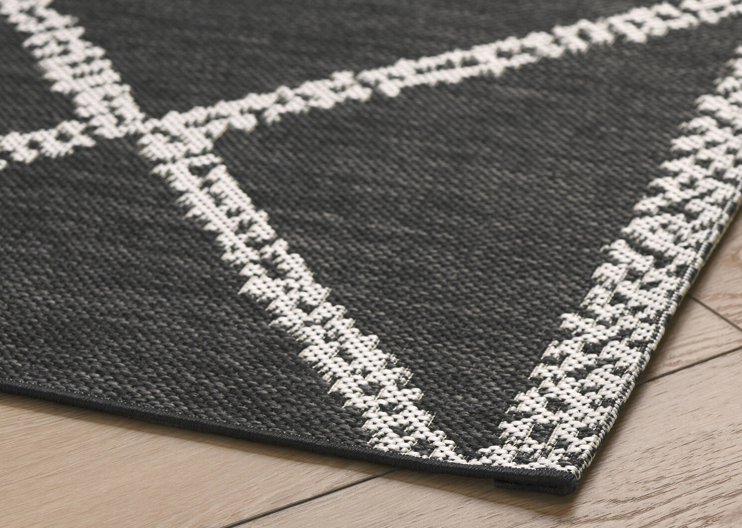 Tapis ext. Loreto 63x91 noir/blanc