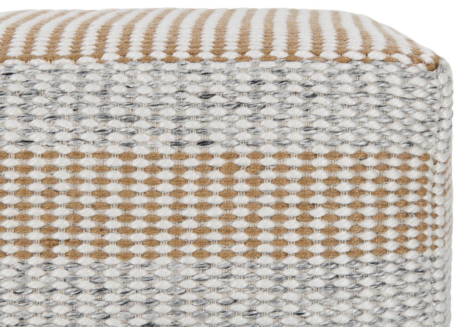 Fleiss Jute Striped Pouf Square