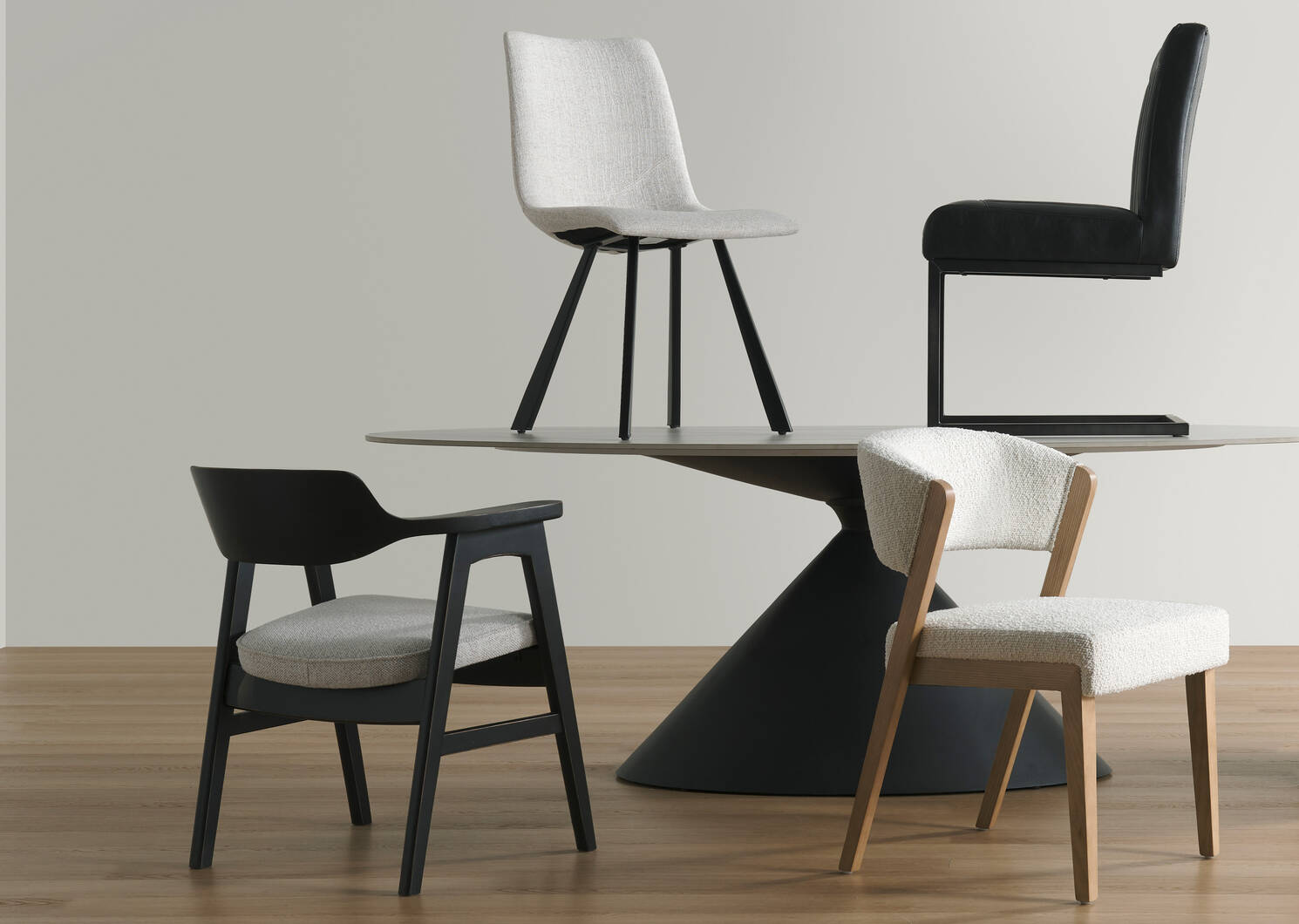 Sophie Dining Chair -Black/Ruby Glacier