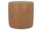 Harlin Faux Leather Pouf Tan