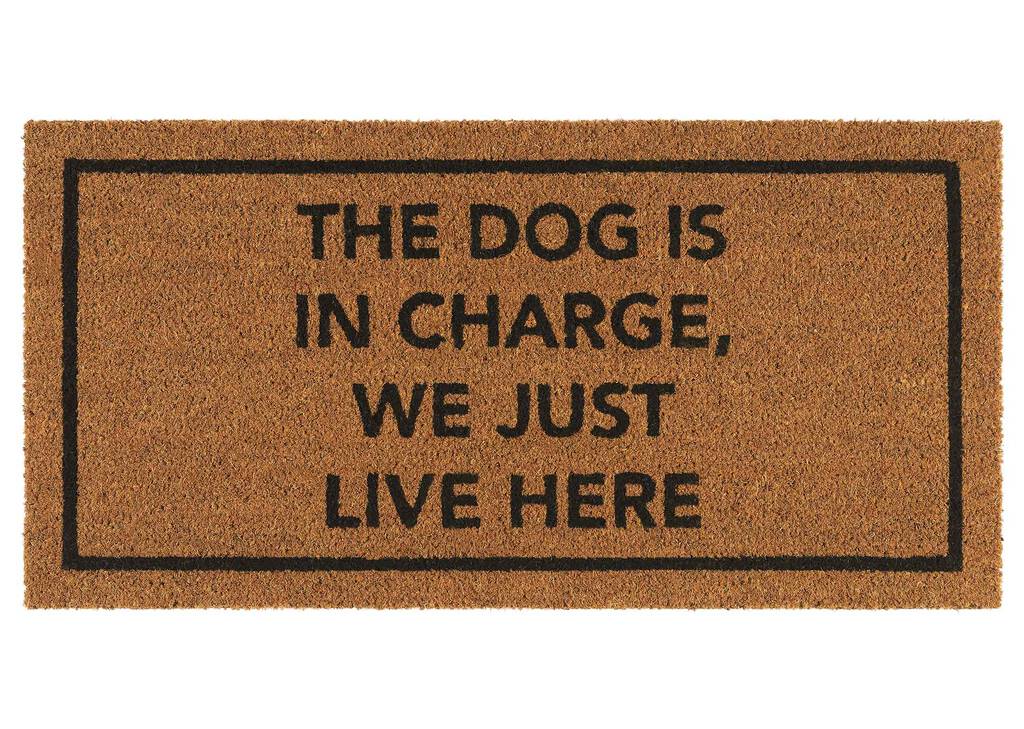Dog in Charge Doormat Natural
