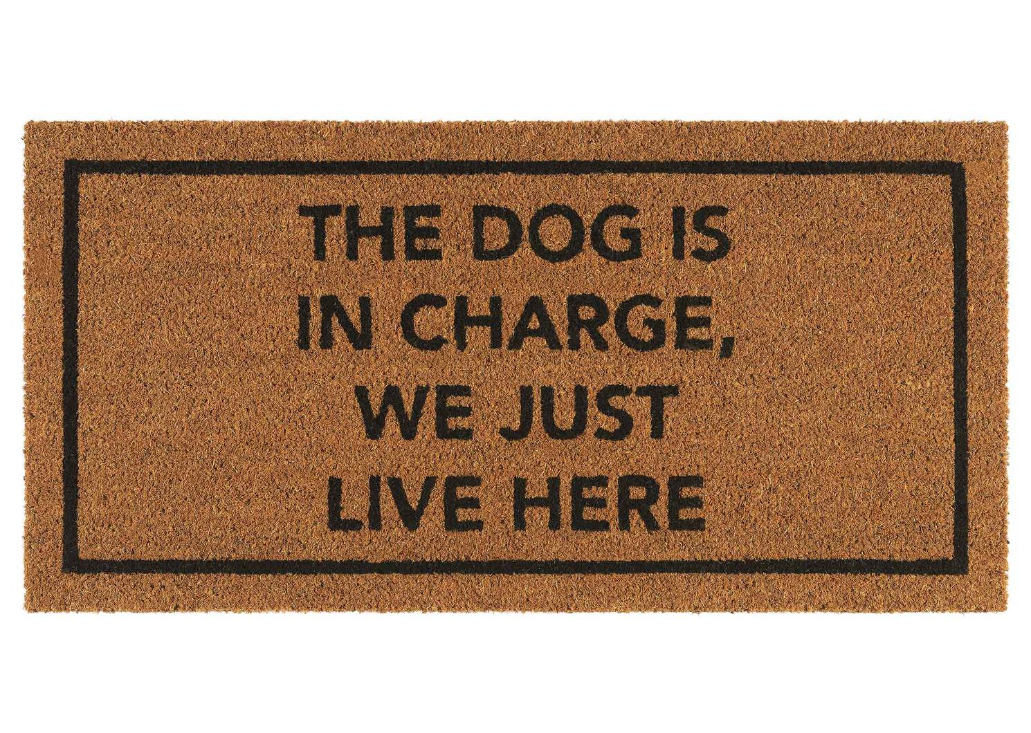 Dog in Charge Doormat Natural