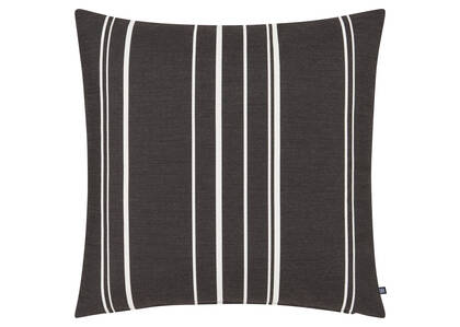 Coussin rayé ext. Perth noir/ivoire