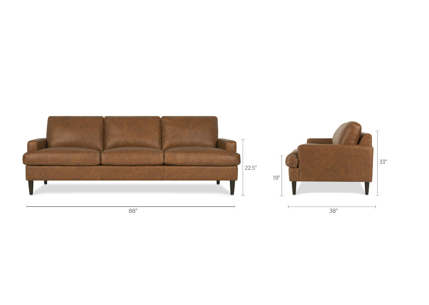 Savoy Leather Sofa -Piper Rye