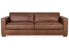 Canap&eacute; en cuir Gaetano -br fonc&eacute; Western